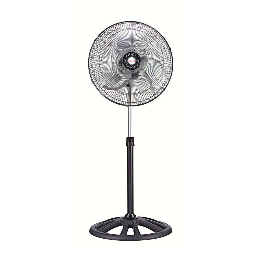 MYTEK| 3398 Ventilador Industrial de Pedestal 20’’, 3 velocidades, Oscilación 90°, Altura ajustable hasta 134 cm, Potente flujo de aire