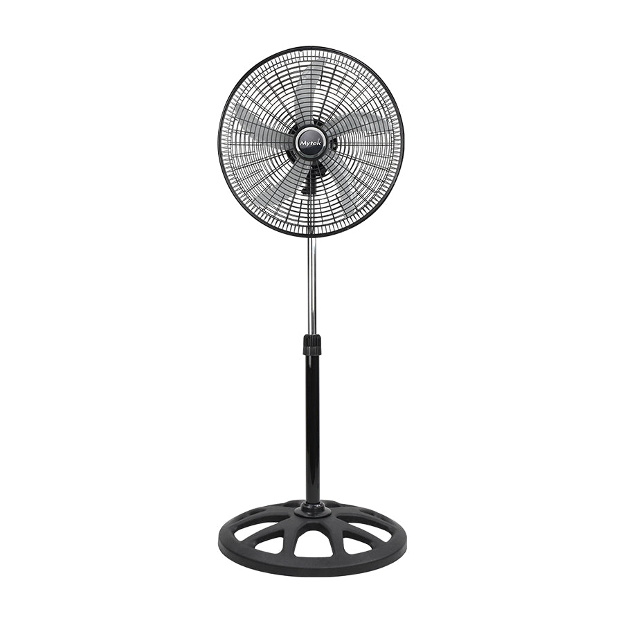 MYTEK| 3404 Ventilador de Pedestal Industrial X-TREME 18’’, 3 velocidades, Oscilación 90°, Altura regulable hasta 130 cm