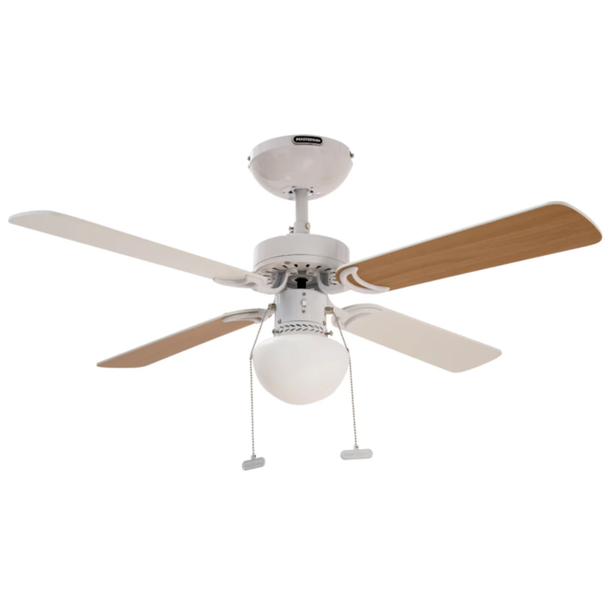 MASTERFAN| Ventilador Condesa 42" Blanco, para áreas mediana de 9 a 16 m², 4 aspas doble vista, 3 velocidades