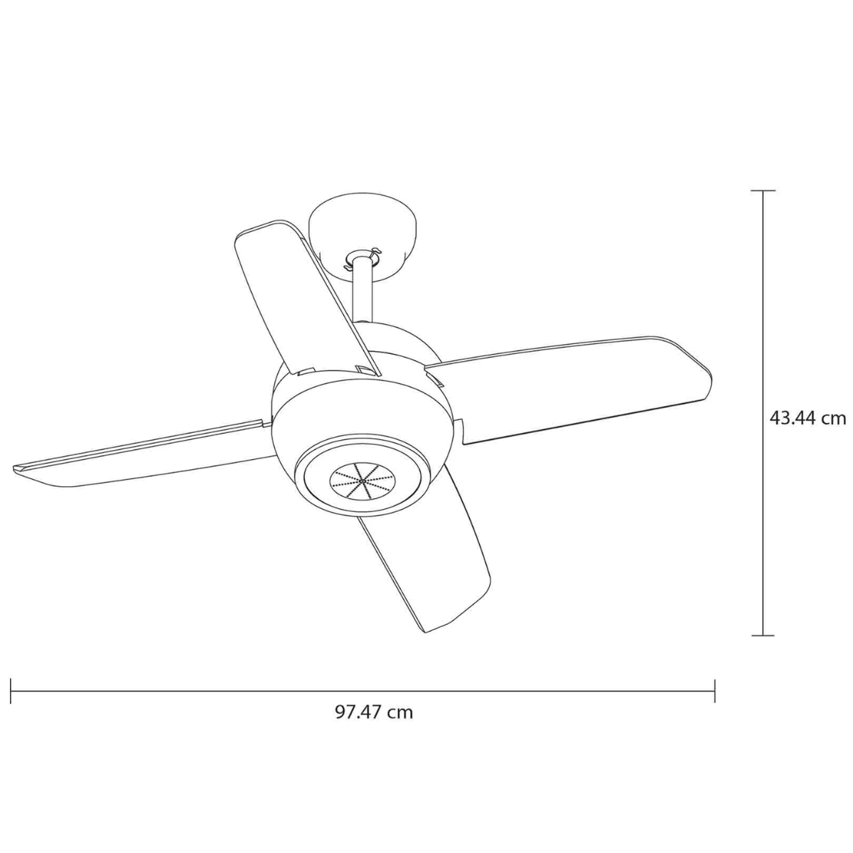 MASTERFAN| Ventilador Dubai 38" Sound, Sistema de sonido Bluetooth, Luz LED, Control remoto, 3velocidades