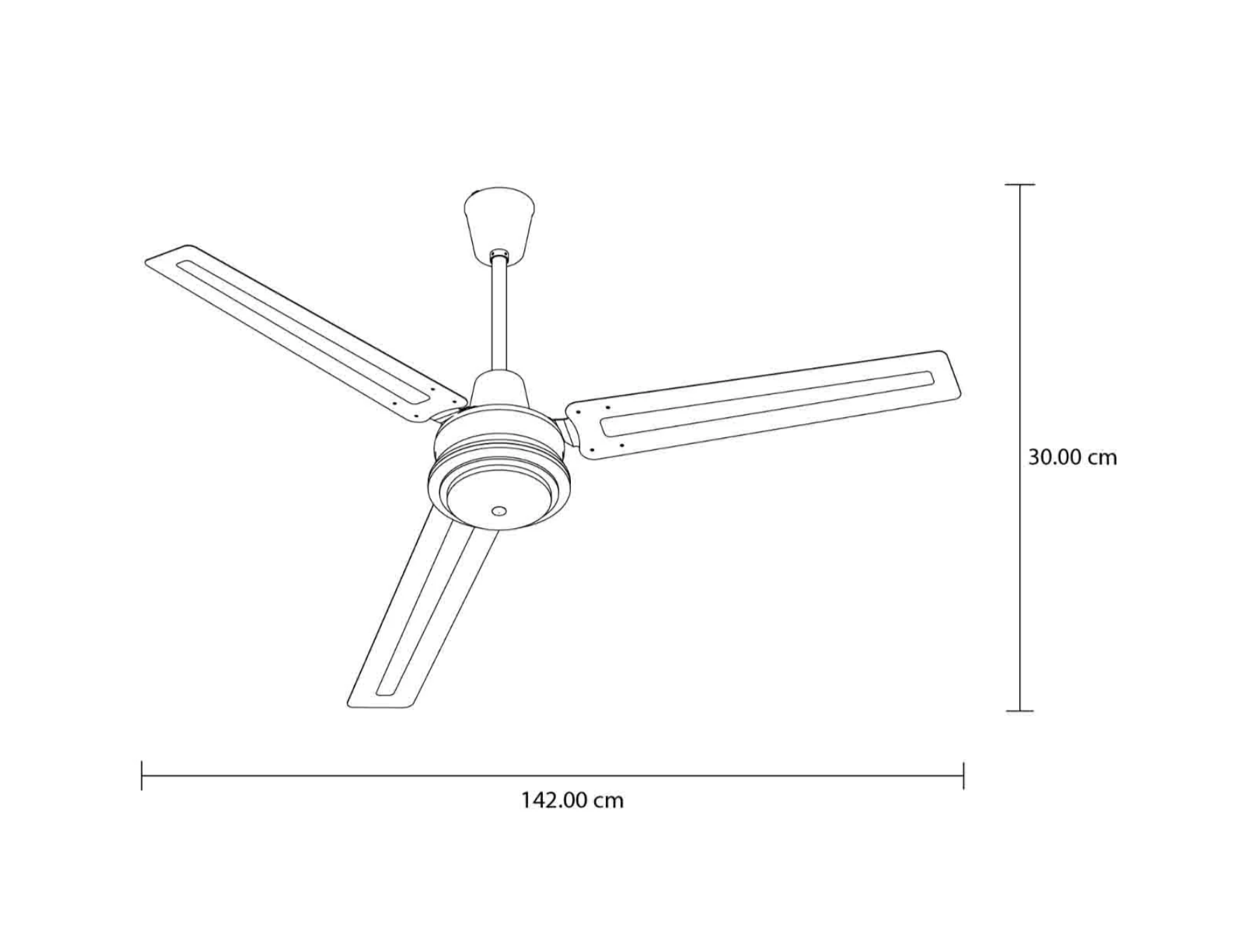 MASTERFANS| Ventilador Centauro sin Luz 56" de metal 3 aspas acabado satinado, 5 velocidades, control de pared, cubre de 49 a 144m2