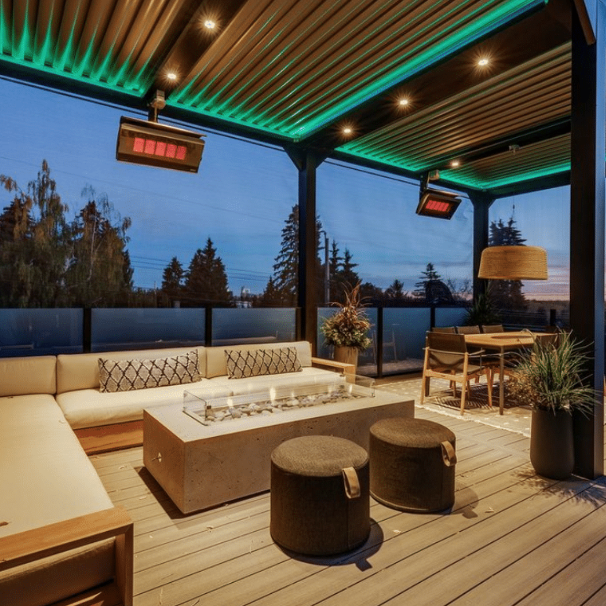 Calefactor Bromic Platinum 300 instalado en el rooftop de una casa, ideal para calefacción exterior residencial