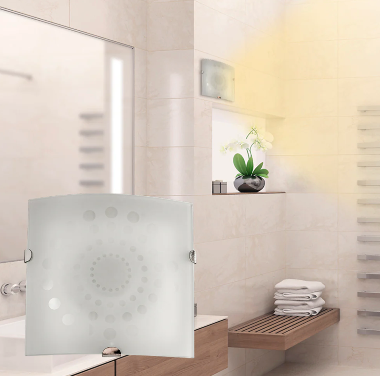 Instalación del extractor Cuarzo 4″ Satinado en pared