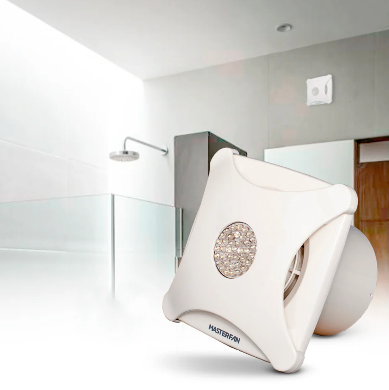 Extractor Deco LED 4 " Blanco con luz integrada y ventilación silenciosa para espacios pequeños