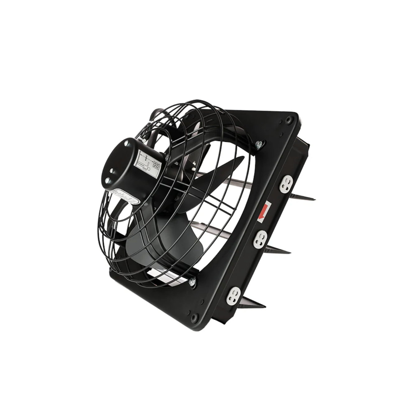 Vista posterior del extractor Tritón negro mate