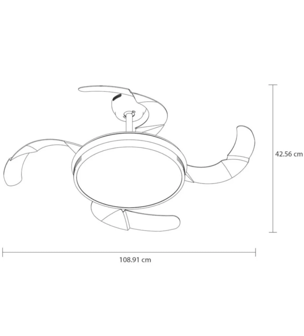 Ventilador Piatto 42″ Blanco instalado en sala