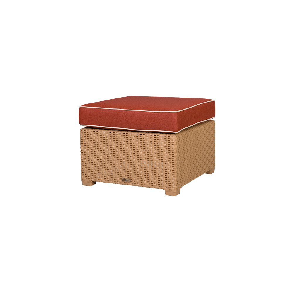 MYTEK| Ottoman Magnolia tipo rattan, Ideal para exteriores, Incluye Cojin