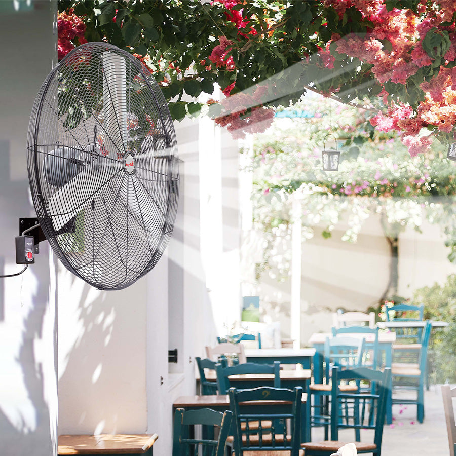 Detalle aspas metálicas y parrilla ventilador Mytek 3422