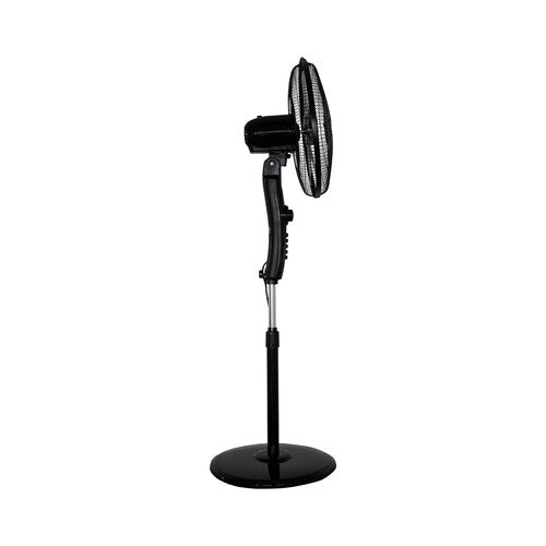 MASTERFAN| Ventilador De Pedestal Ares 16" Negro, 5 aspas, 4 velocidades, cobertura de 6 a 9m2