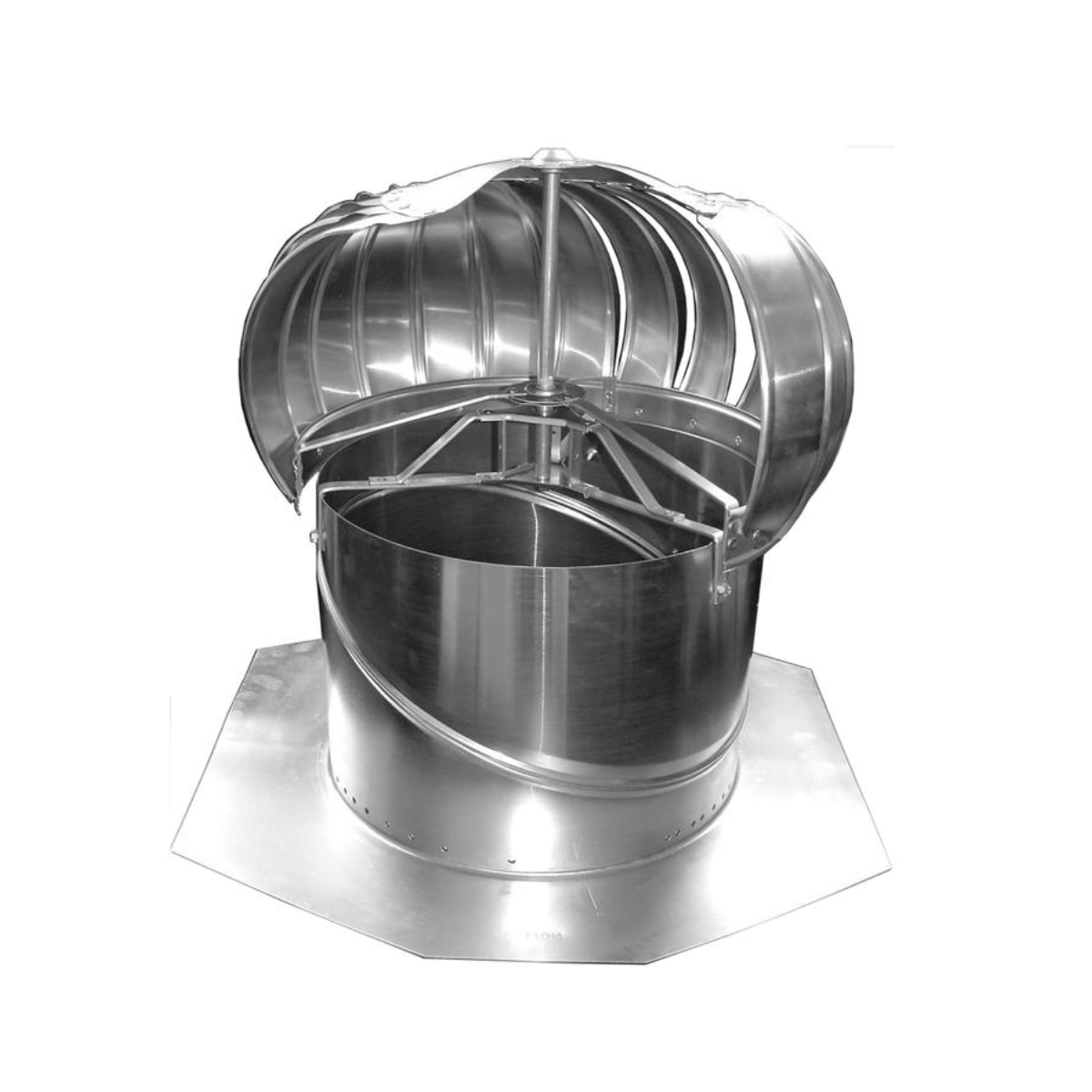 Extractor Atmosférico ETE, Garganta 14"Ø, 100% Aluminio anodizado, Cuelo ajustable de hasta 45°
