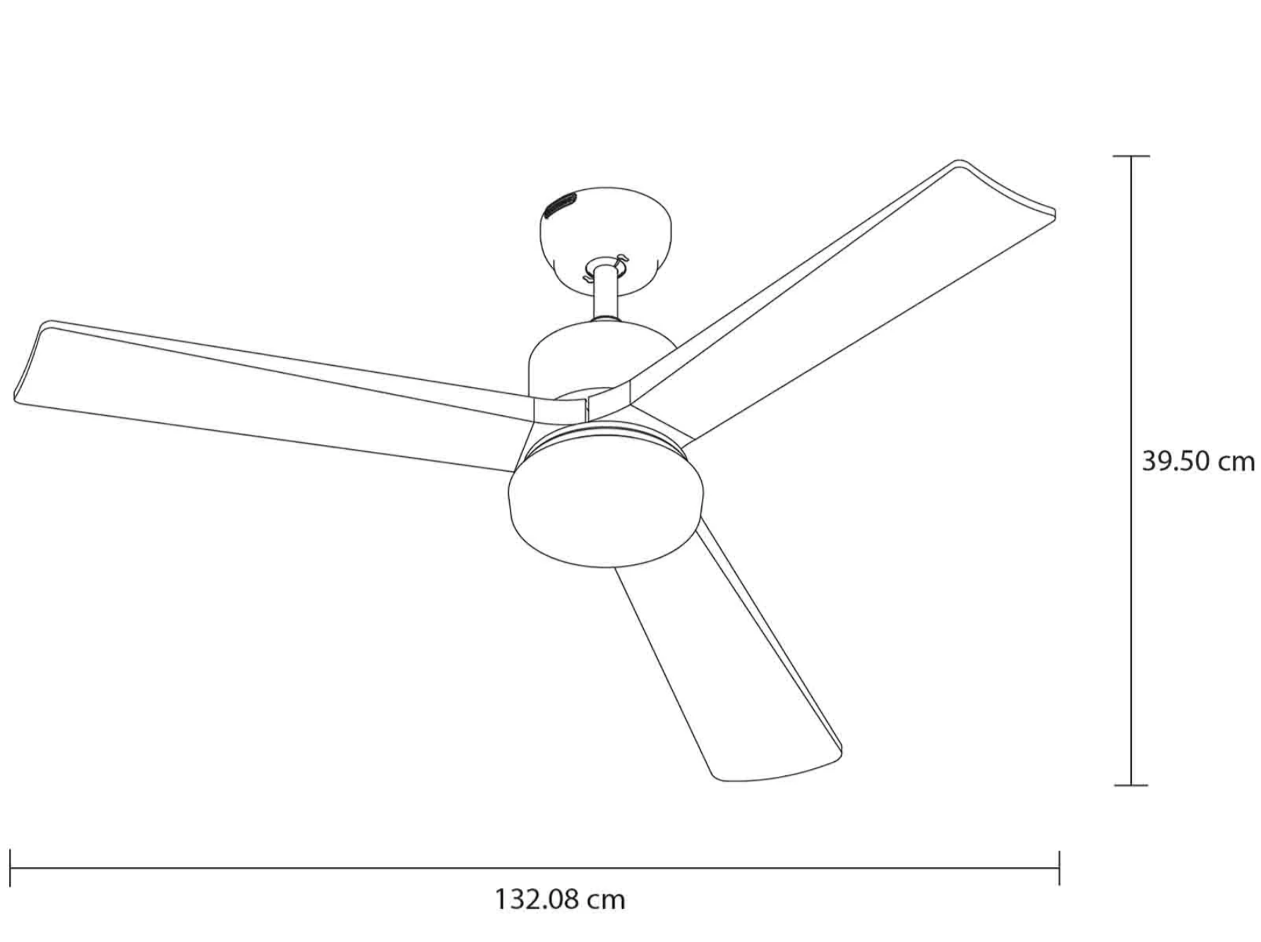 MASTERFAN| Ventilador Cava 52" Satinado, 3 aspas, Wi-Fi, Luz LED