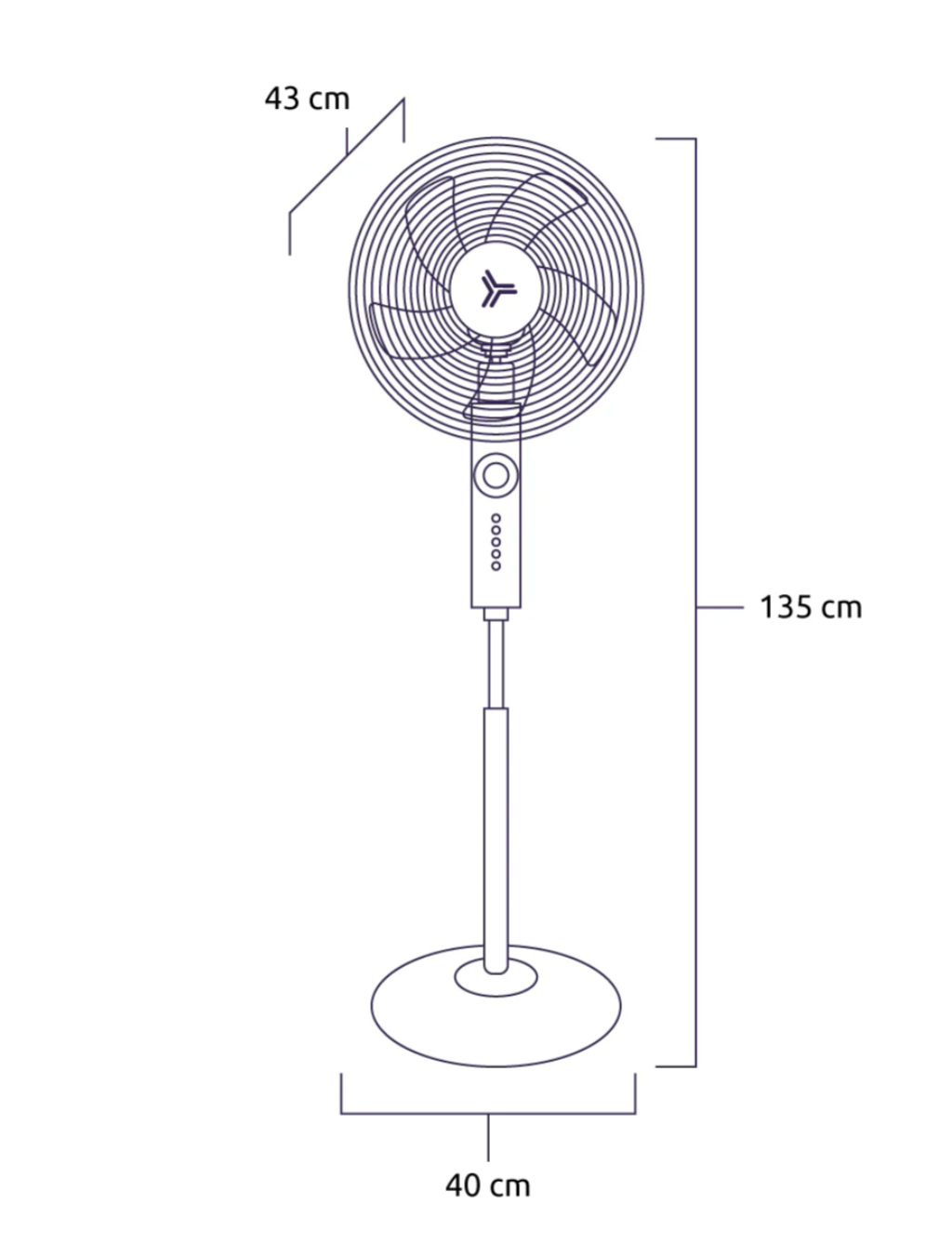 Ventilador De Pedestal Ares 16" Negro