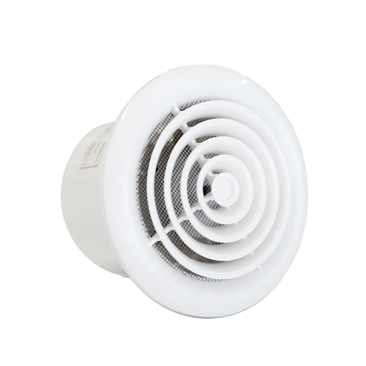 Extractor Asper 4 " Blanco en ABS, silencioso y eficiente para ventilación en espacios medianos