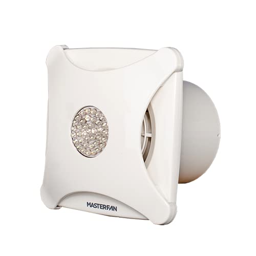 Extractor para baño Deco LED 4 " Blanco con luz integrada y ventilación silenciosa para espacios pequeños