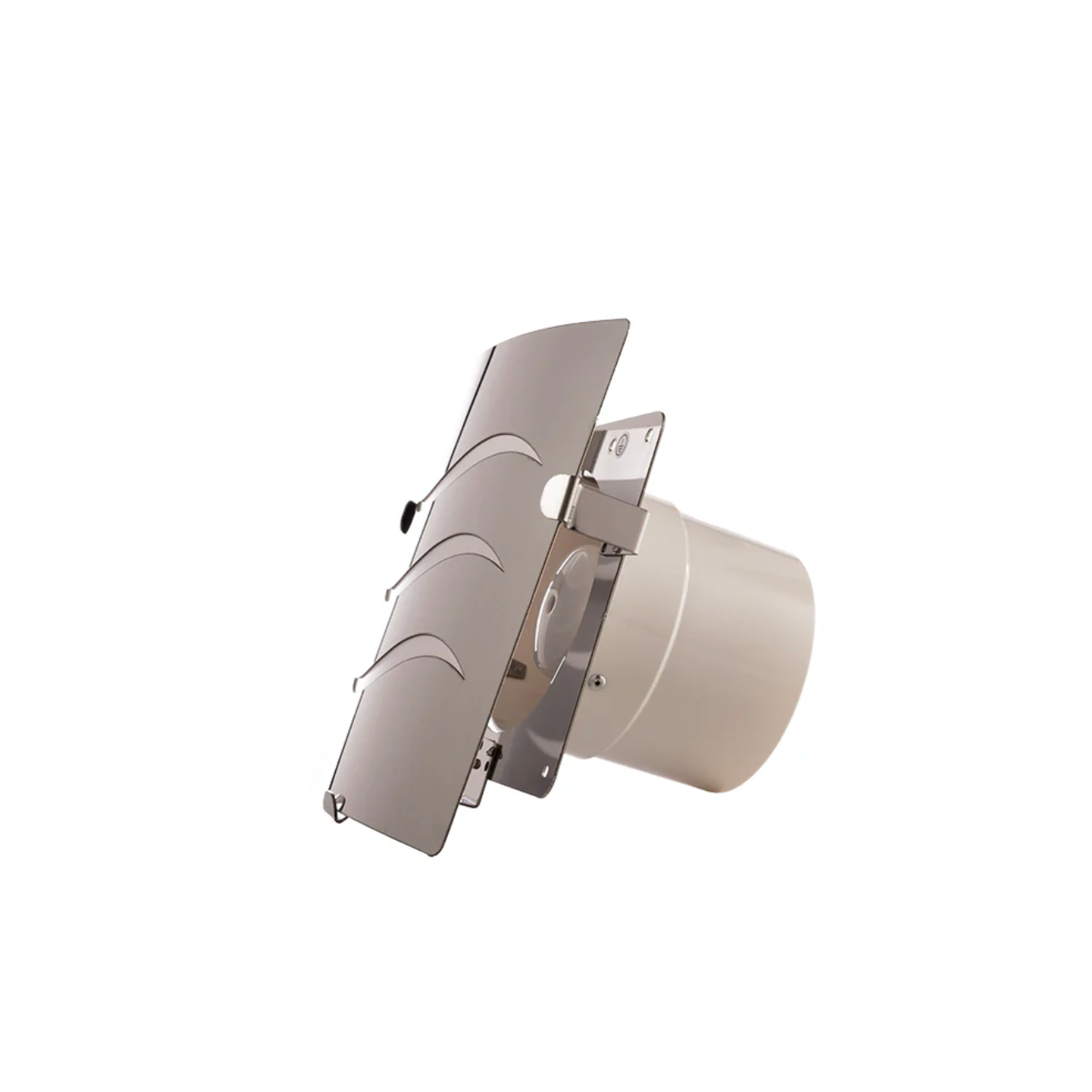 Extractor Platino 4 " satinado en ABS, silencioso y eficiente para eliminar humedad y olores