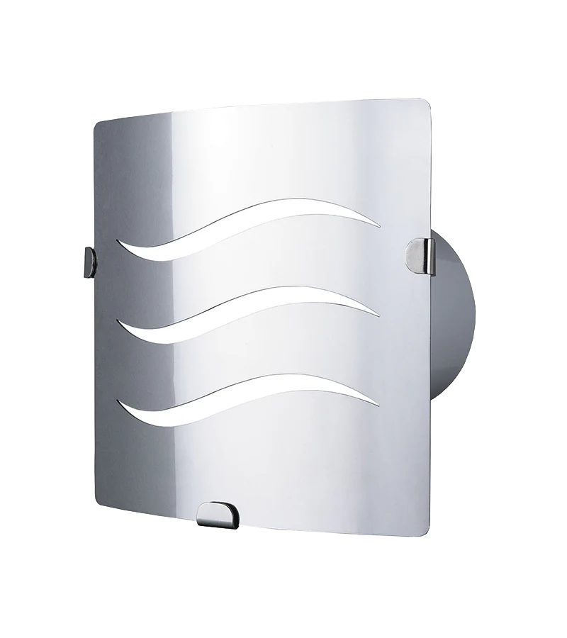Extractor Platino 4 " satinado en ABS, silencioso y eficiente para eliminar humedad y olores