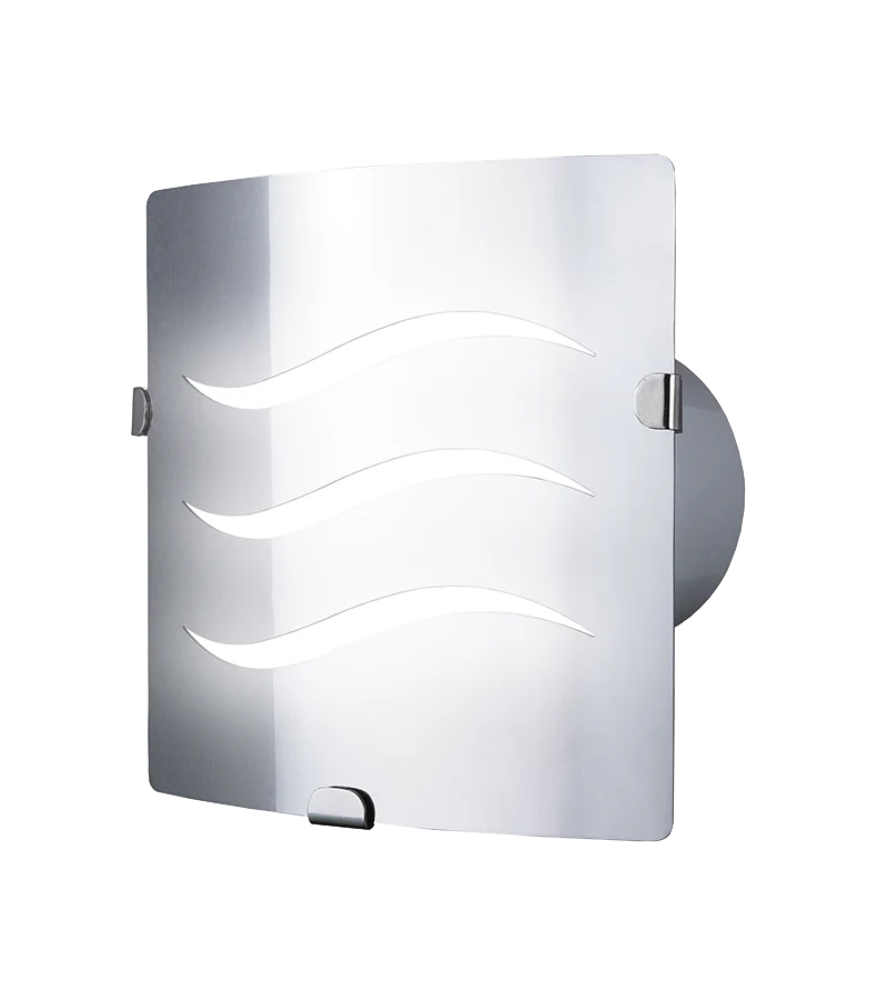 Extractor Platino con luz 4″ satinado vista lateral