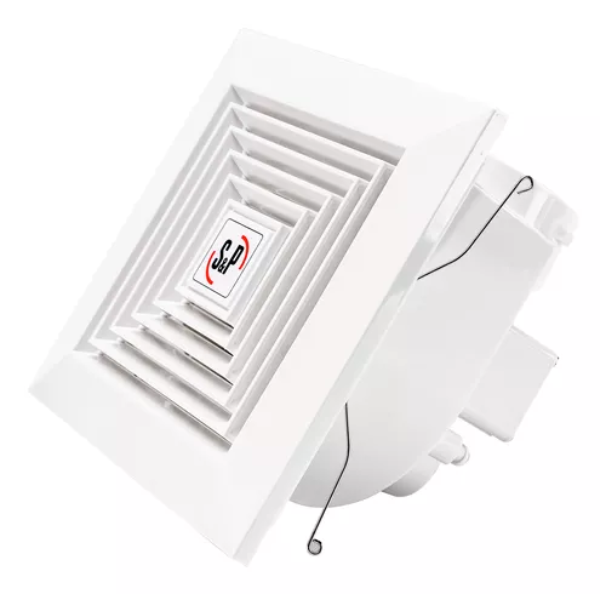 Extractor Soler & Palau modelo CFP para baños y falso plafón con alta resistencia a la corrosión vista lateral