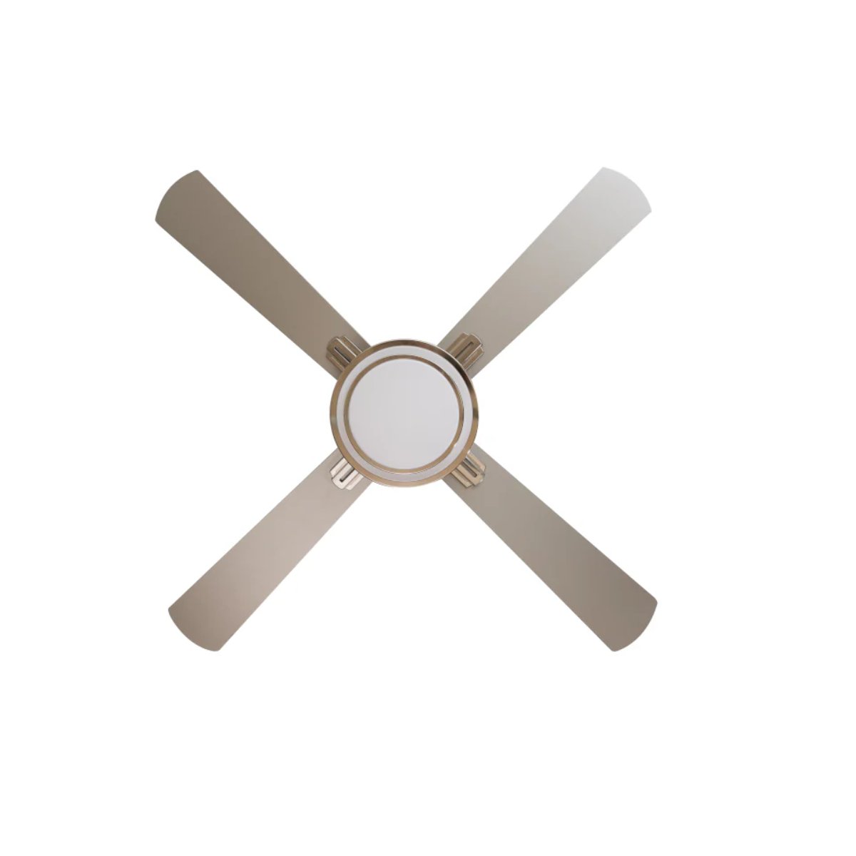 Detalle de las aspas del ventilador Luxor 52″ CH Satinado