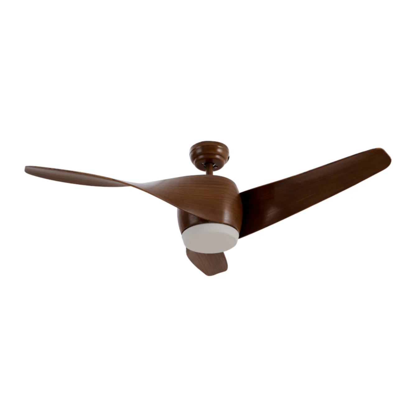 Ventilador Stela 52″ Blanco con detalles en madera vista frontal